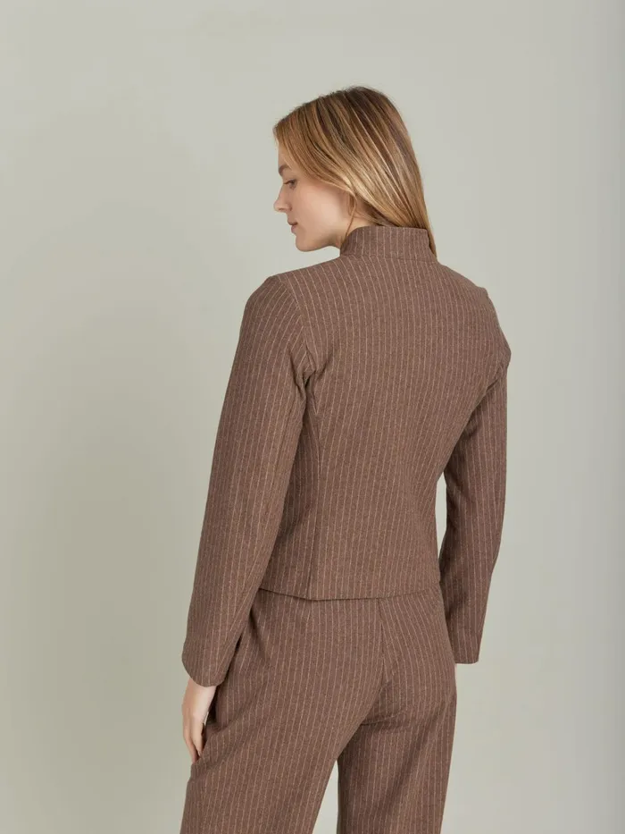Agns B Jackets and Coats Women Brown Cotton Twill Lanna Jacket