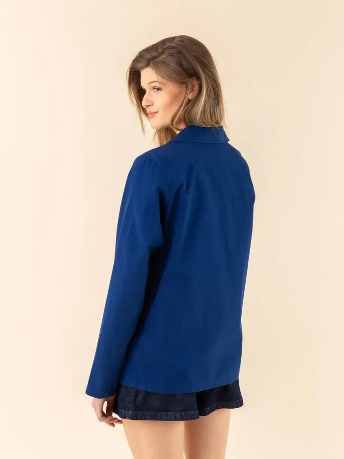 Agns B Jackets and Coats Women Dark Blue Washed Cotton Sanshui Jacket