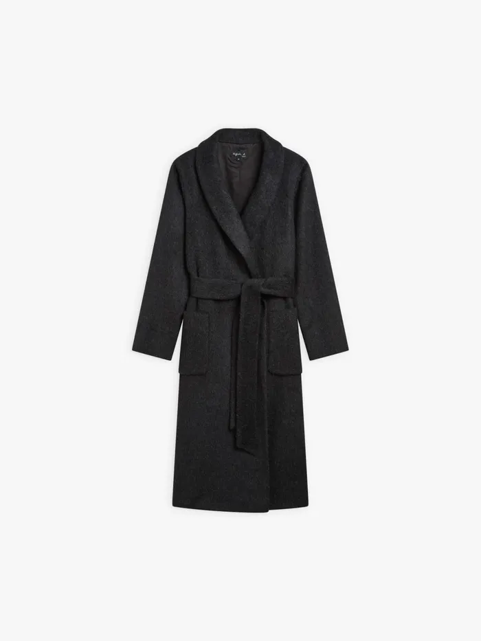 Agns B Jackets and Coats Women Dark Grey Wool And Alpaca Coat