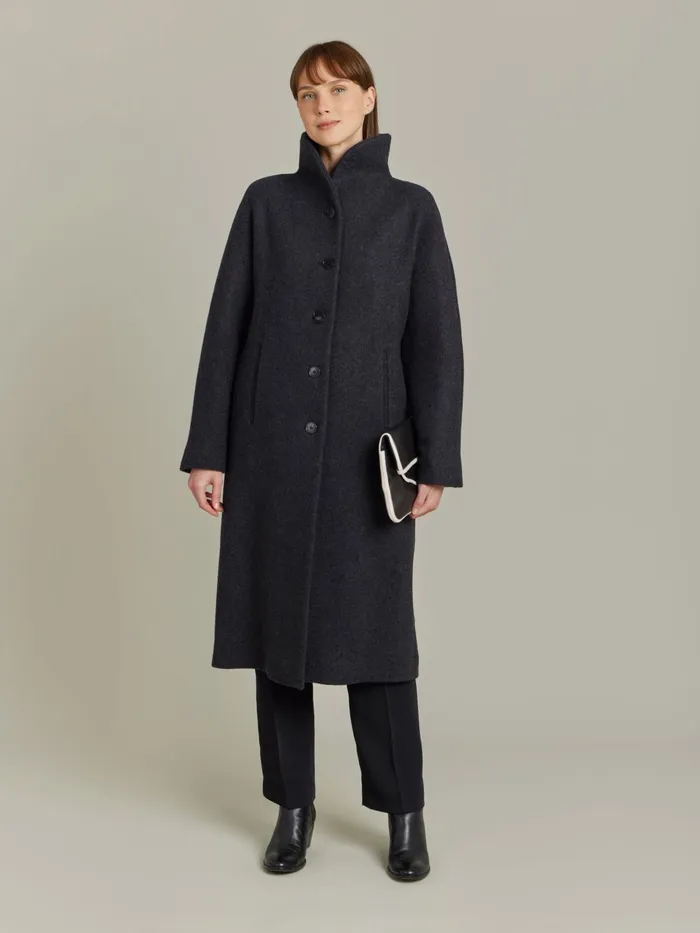 Agns B Jackets and Coats Women Grey Wool Leicester Coat