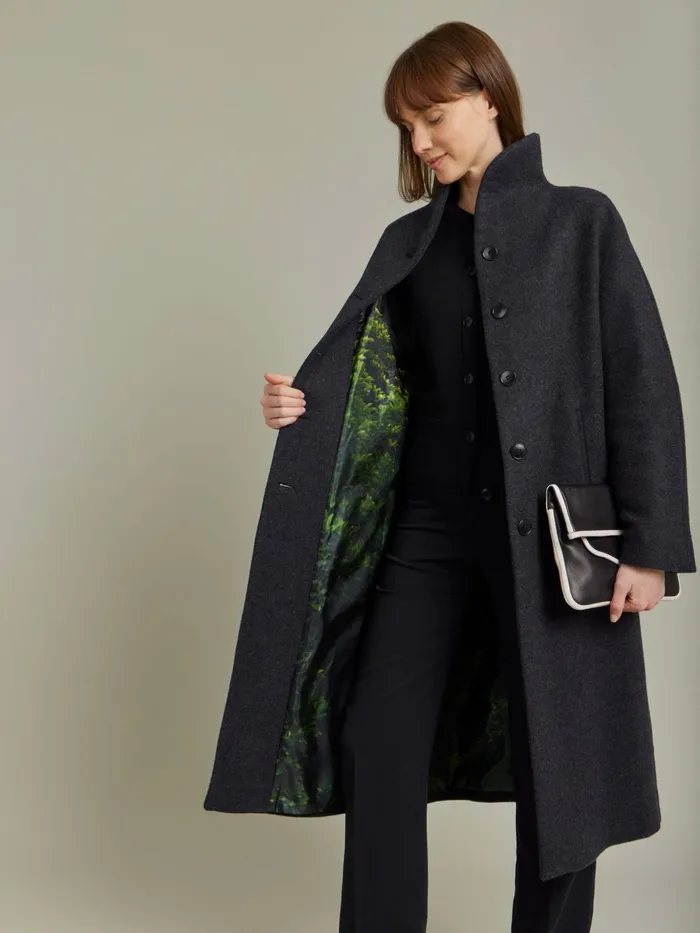 Agns B Jackets and Coats Women Grey Wool Leicester Coat