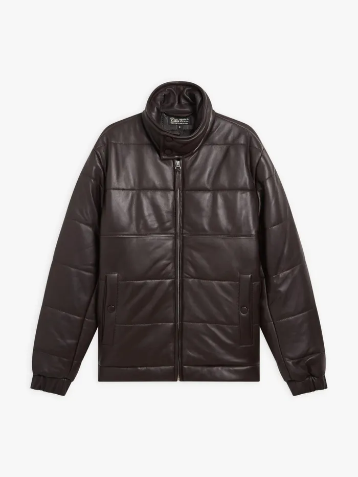 Agns B Jackets and Coats WomenMen Brown Unisex Lambskin Leather Padded Jacket Agns B Jackets and Coats WomenMen Brown Unisex Lambskin Leather Padded Jacket