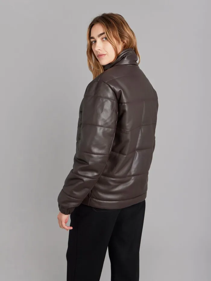 Agns B Jackets and Coats WomenMen Brown Unisex Lambskin Leather Padded Jacket