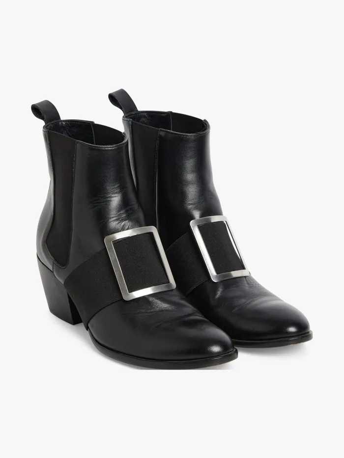 Agns B Jewellery and Watches MenWomen Black Square Shoe Buckles