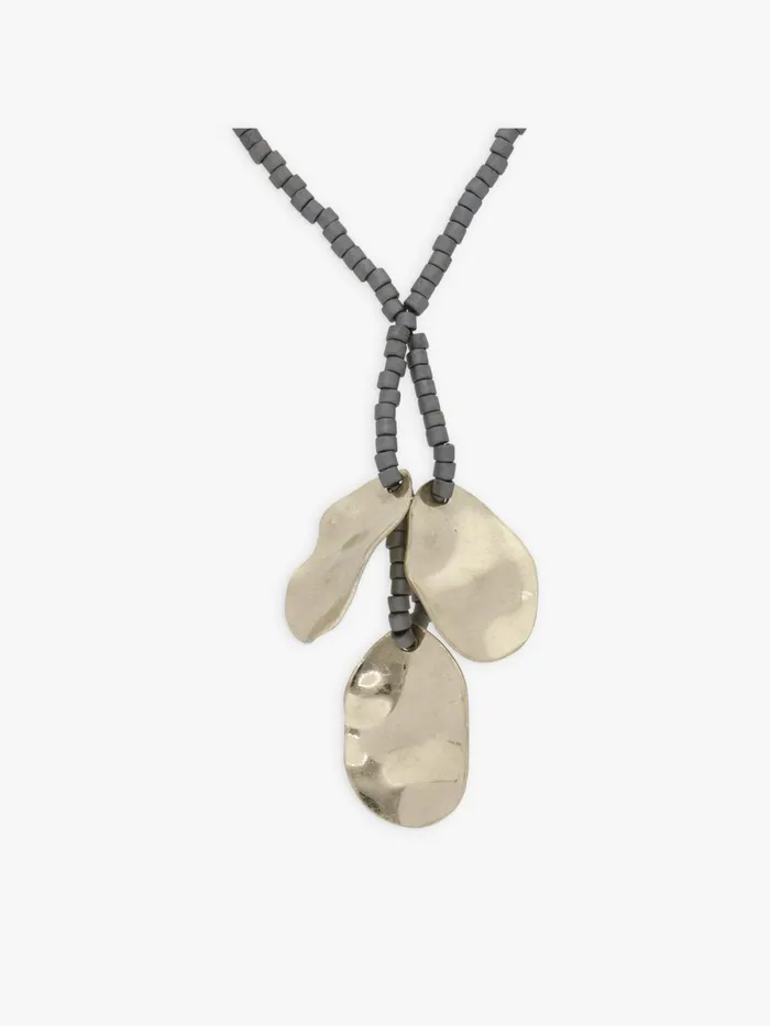 Agns B Jewellery and Watches Women Grey Glass Bead Ombeline Necklace