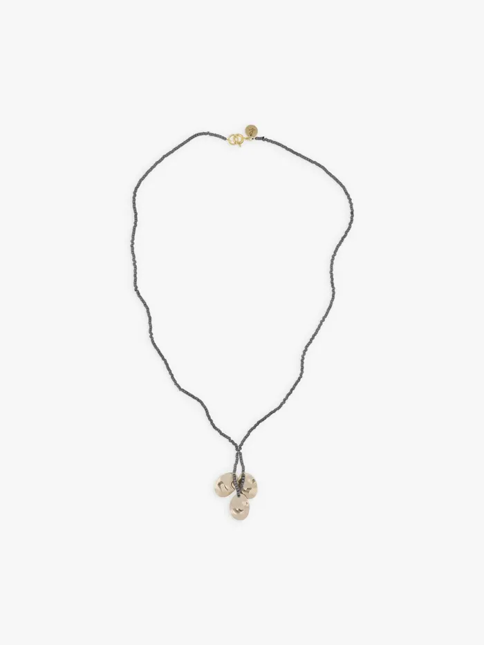 Agns B Jewellery and Watches Women Grey Glass Bead Ombeline Necklace