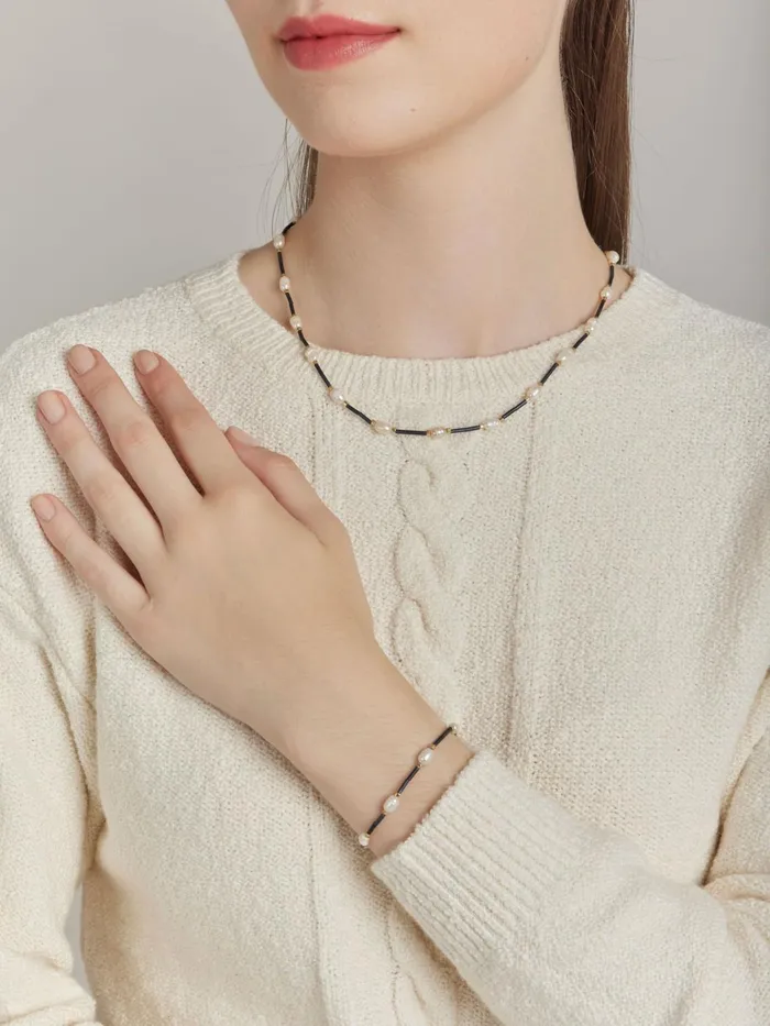 Agns B Jewellery and Watches Women White Freshwater Pearl Estee Necklace