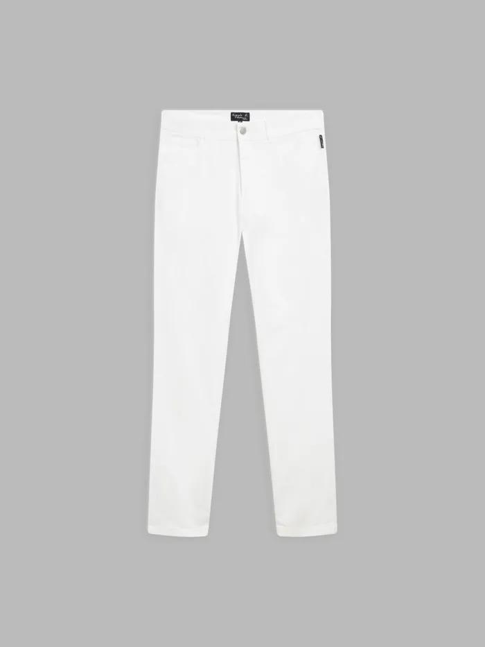 Agns B Jumpsuits and Jeans Men White Cotton Slim Iggy Jeans