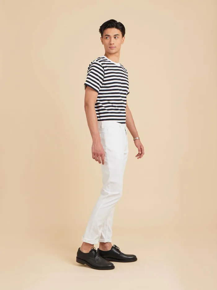 Agns B Jumpsuits and Jeans Men White Cotton Slim Iggy Jeans