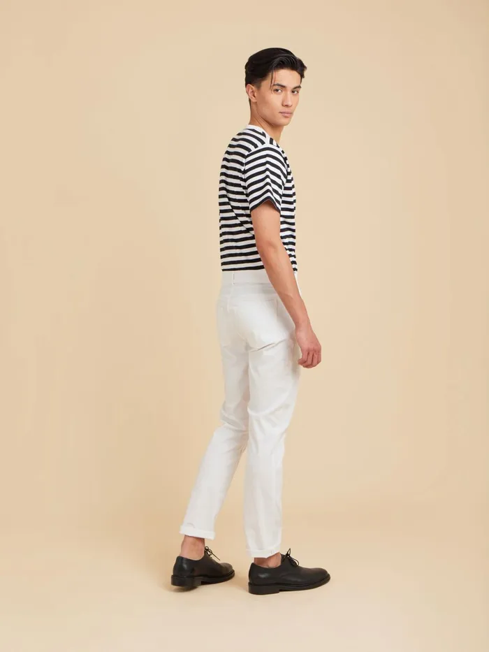 Agns B Jumpsuits and Jeans Men White Cotton Slim Iggy Jeans
