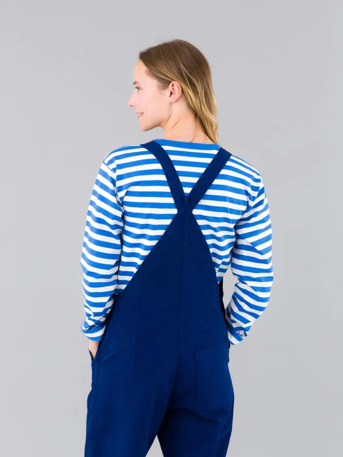 Agns B Jumpsuits Women Dark Blue Cotton Canvas Jardinier Dungarees