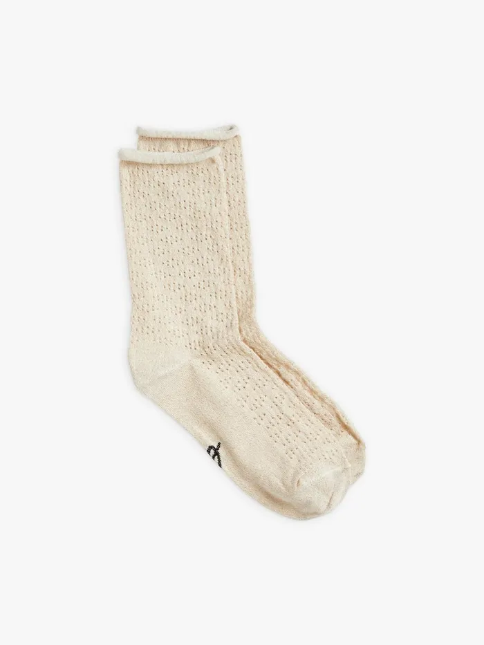 Agns B Lingerie and Socks Women Ecru Cotton And Wool Demaris Socks