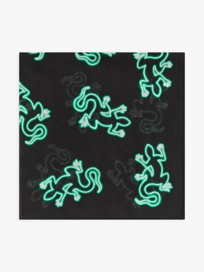 Agns B Scarves Men Black Cotton Neon Lezi Bandana