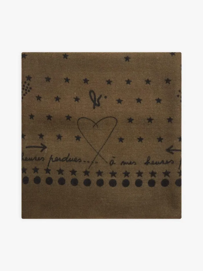 Agns B Scarves MenWomen Brown Wool Bandana Scarf
