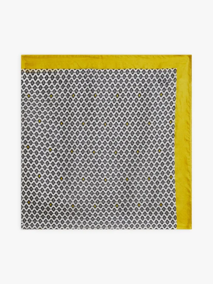Agns B Scarves Men Yellow Silk Abi Square
