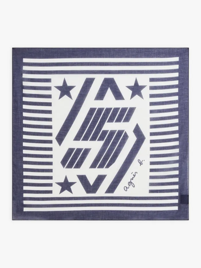 Agns B Scarves WomenMen Blue Bandana 034agns B X Renault034 In Cotton