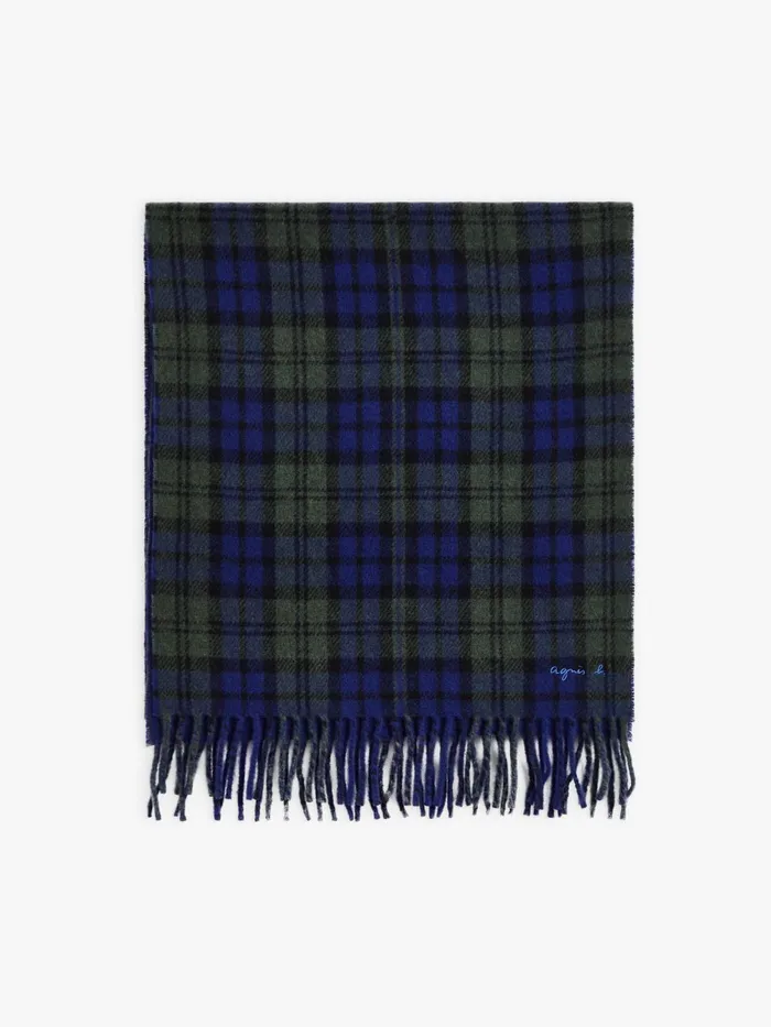 Agns B Scarves WomenMen Blue Wool New Bilal Scarf