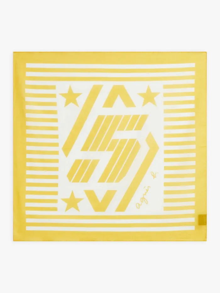 Agns B Scarves WomenMen White Bandana 034agns B X Renault034 In Cotton