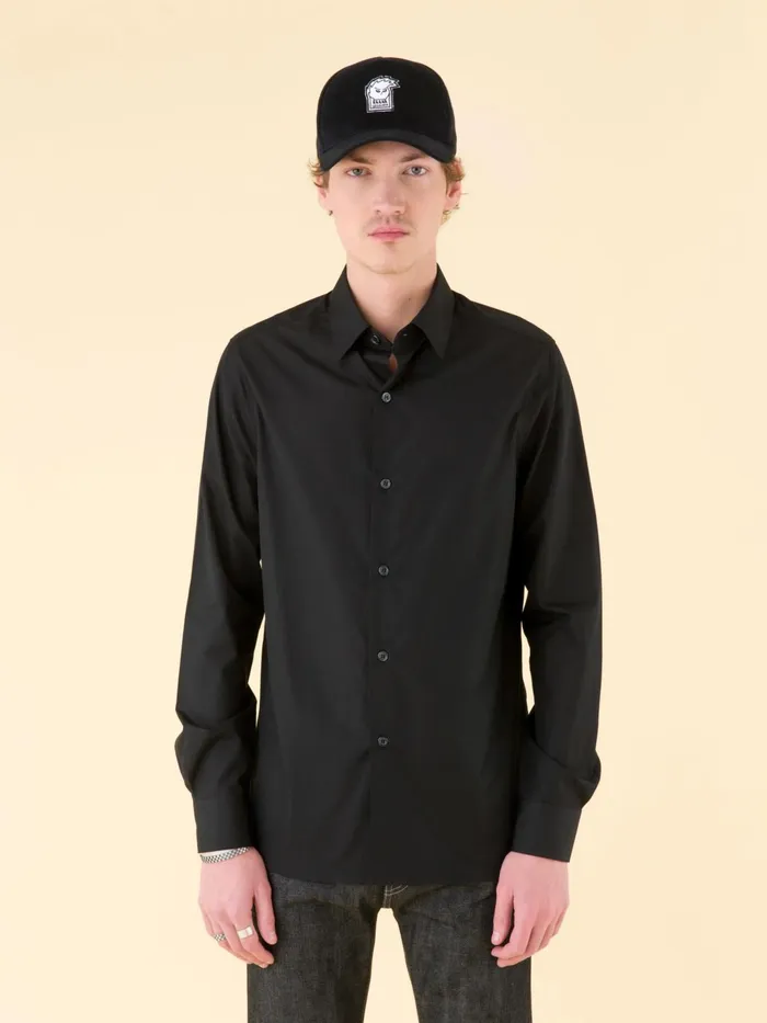 Agns B Shirts Men Black Cotton Poplin Thomas Shirt