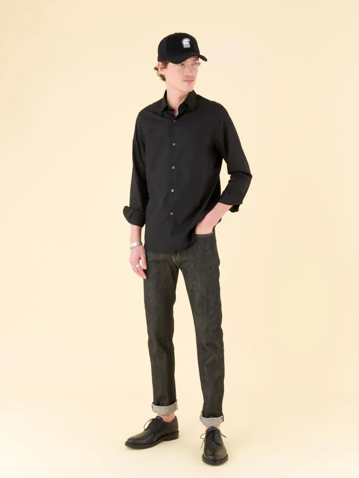 Agns B Shirts Men Black Cotton Poplin Thomas Shirt