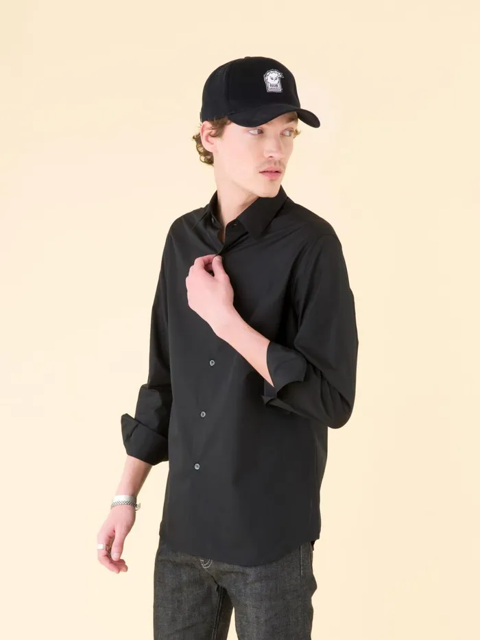 Agns B Shirts Men Black Cotton Poplin Thomas Shirt