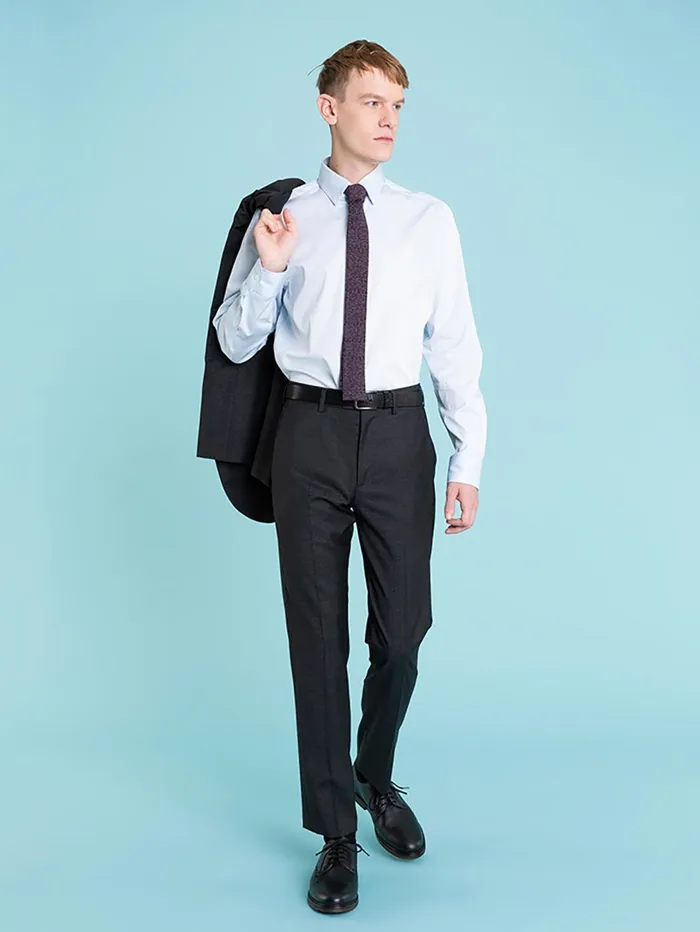 Agns B Shirts Men Light Blue Cotton Serge Andy Shirt