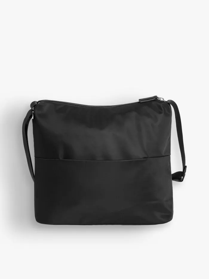 Agns B Shoulder Bags Women Black Zipped Nylon Shoulder Bag