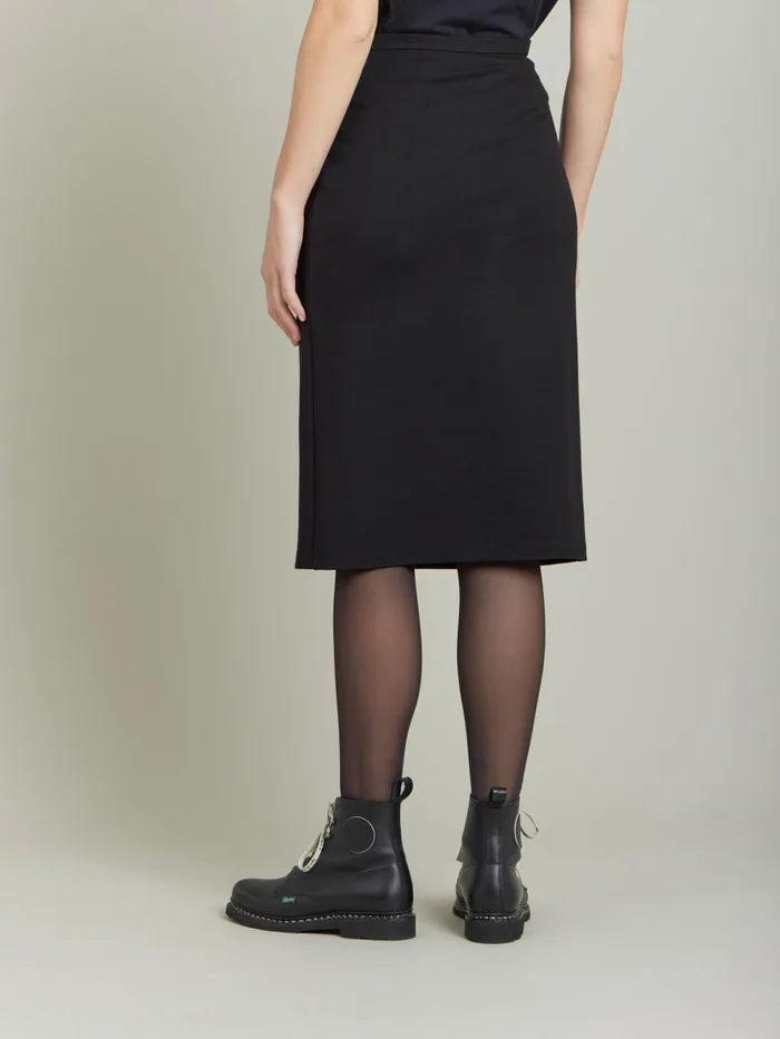 Agns B Skirts and Shorts Women Black Milano Viscose Snaps Skirt