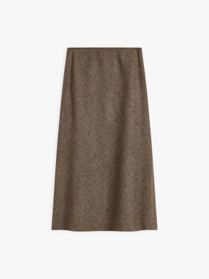 Agns B Skirts and Shorts Women Brown Shetland Wool Tulip Skirt