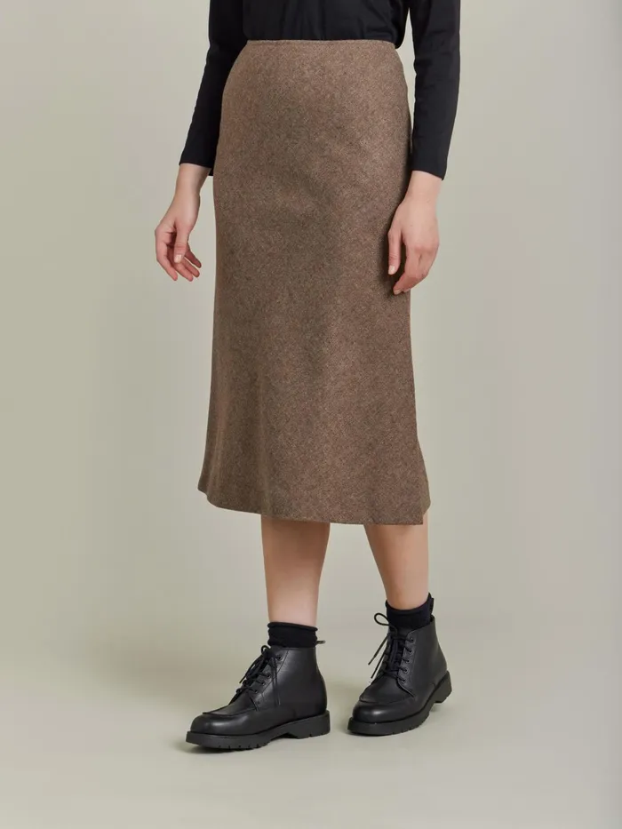 Agns B Skirts and Shorts Women Brown Shetland Wool Tulip Skirt