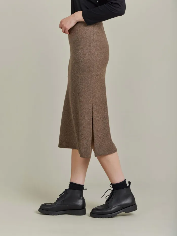 Agns B Skirts and Shorts Women Brown Shetland Wool Tulip Skirt