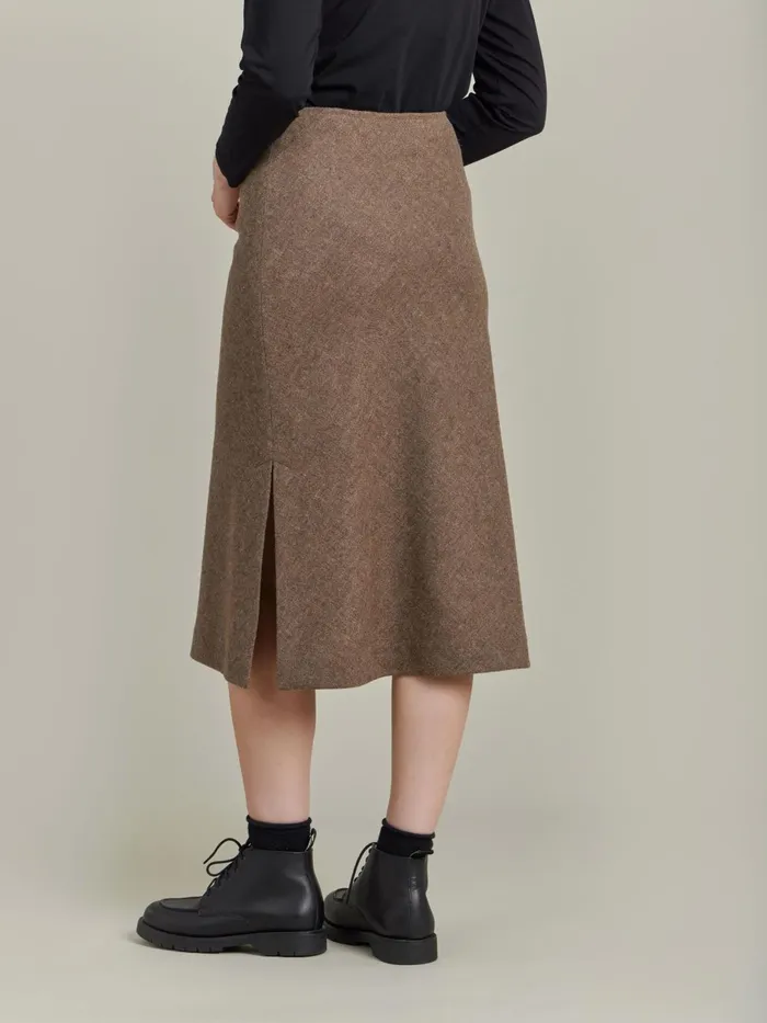Agns B Skirts and Shorts Women Brown Shetland Wool Tulip Skirt