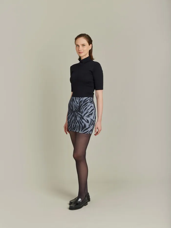 Agns B Skirts and Shorts Women Grey Jersey Zebra Print Toto Skirt