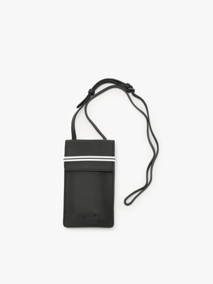 Agns B Small Leather Goods Men Black Leather Gary Phone Case