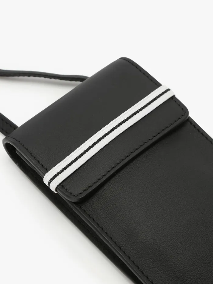 Agns B Small Leather Goods Men Black Leather Gary Phone Case