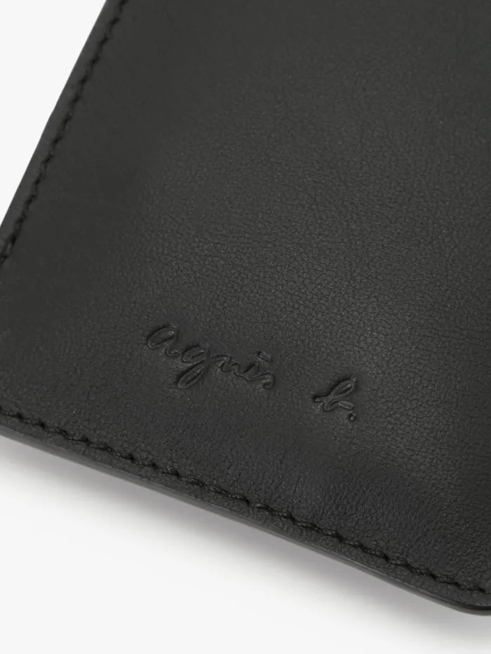 Agns B Small Leather Goods Men Black Leather Gary Phone Case
