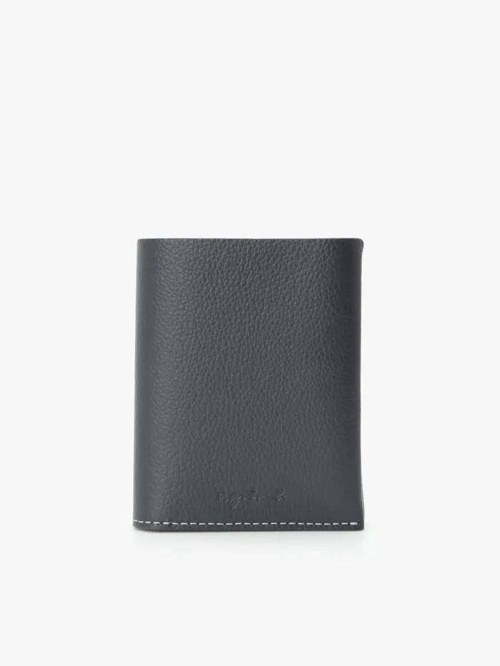 Agns B Small Leather Goods MenWomen Black And Blue Leather Wallet