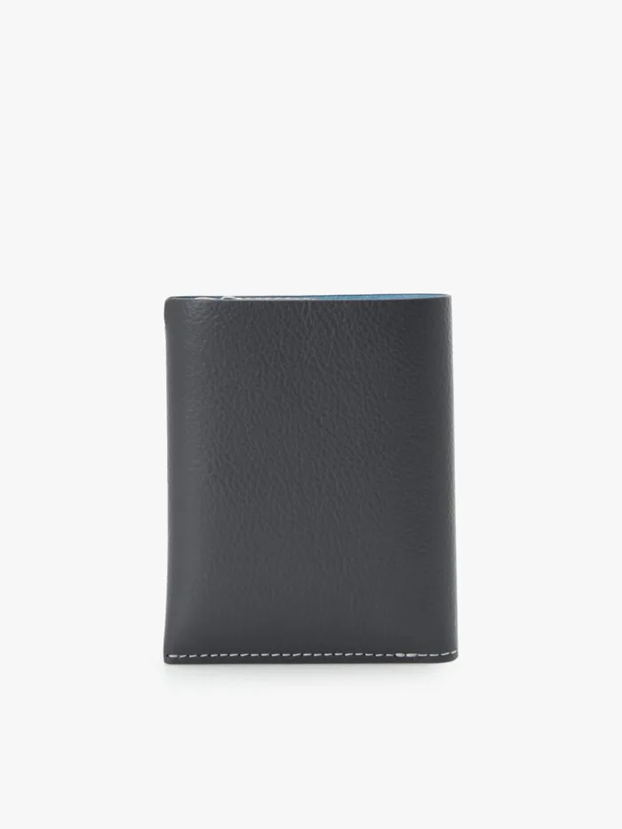 Agns B Small Leather Goods MenWomen Black And Blue Leather Wallet