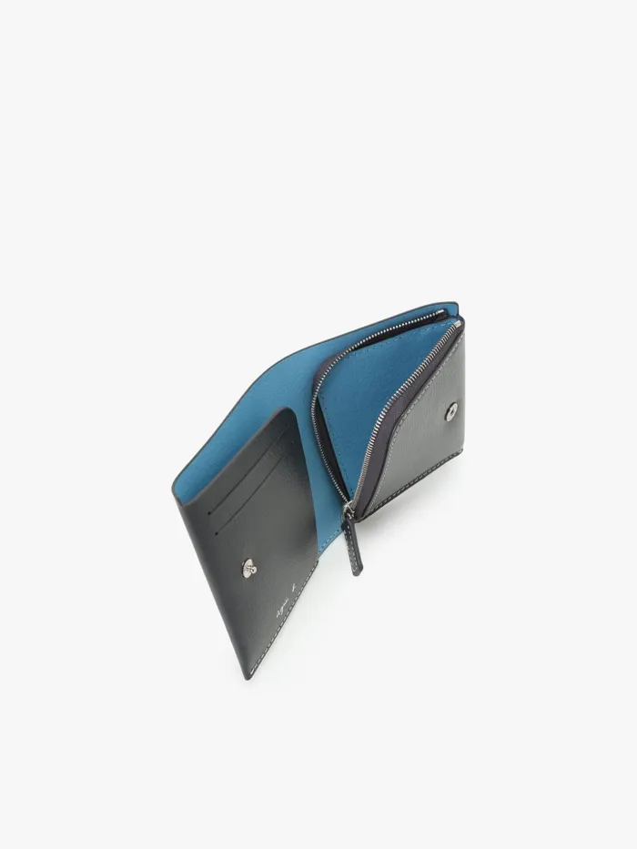 Agns B Small Leather Goods MenWomen Black And Blue Leather Wallet