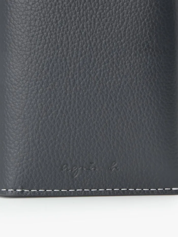 Agns B Small Leather Goods MenWomen Black And Blue Leather Wallet
