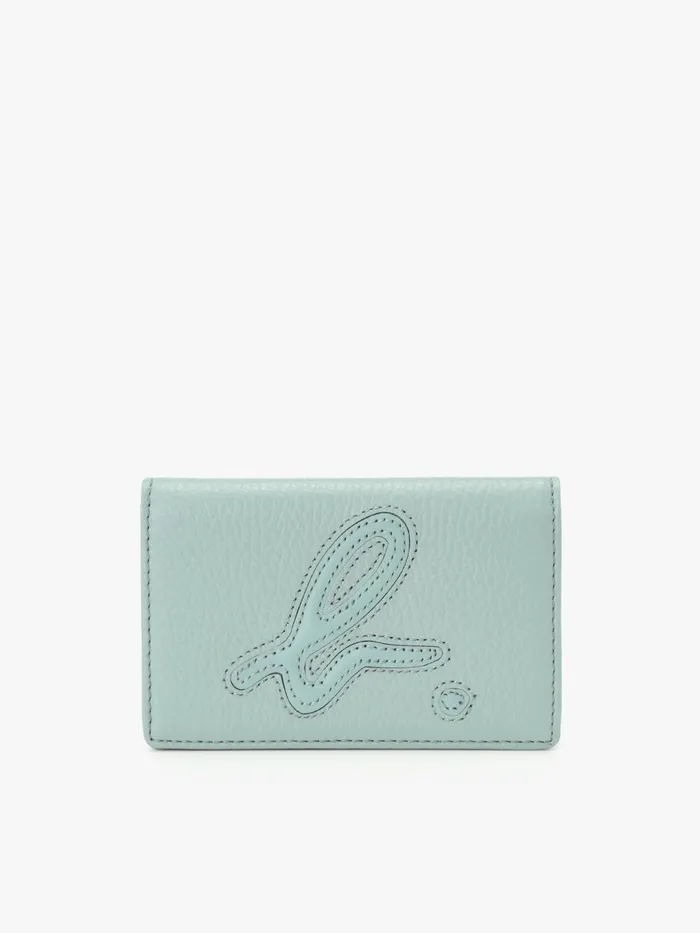Agns B Small Leather Goods Women Blue Leather 034b034 Logo Cardholder