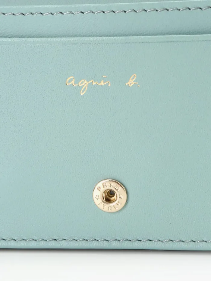 Agns B Small Leather Goods Women Blue Leather 034b034 Logo Cardholder