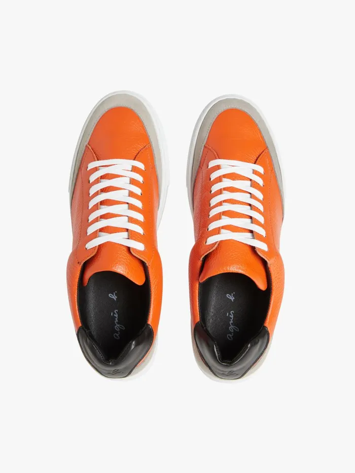 Agns B Sneakers Women Orange Leather Charlie Trainers