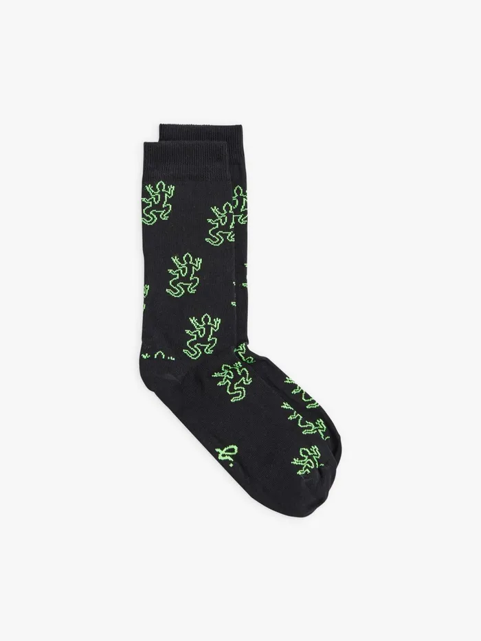 Agns B Socks and Underwear Men Black Cotton Neon Lezi Socks