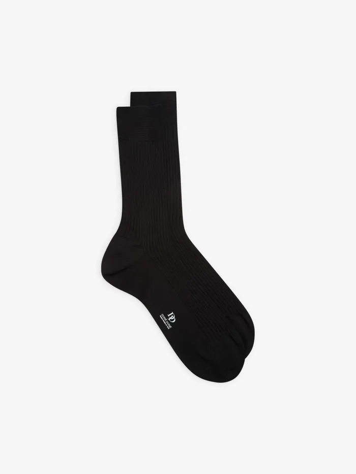 Agns B Socks and Underwear Men Black Tartan Yarn DD Socks