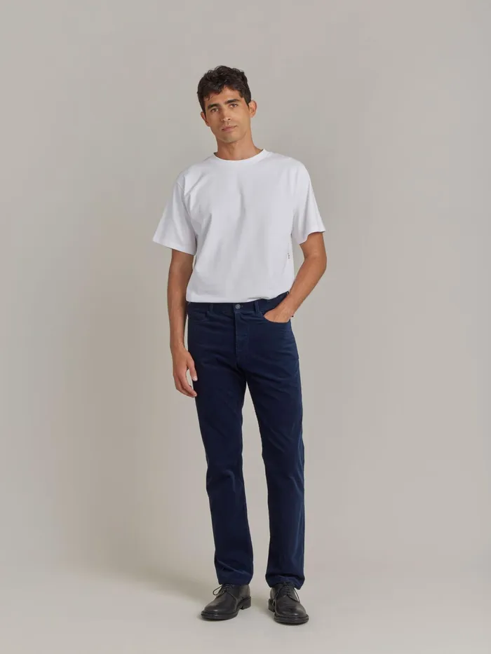 Agns B Suits Men Blue Cotton Velours Chris Jeans