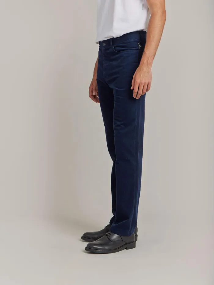 Agns B Suits Men Blue Cotton Velours Chris Jeans