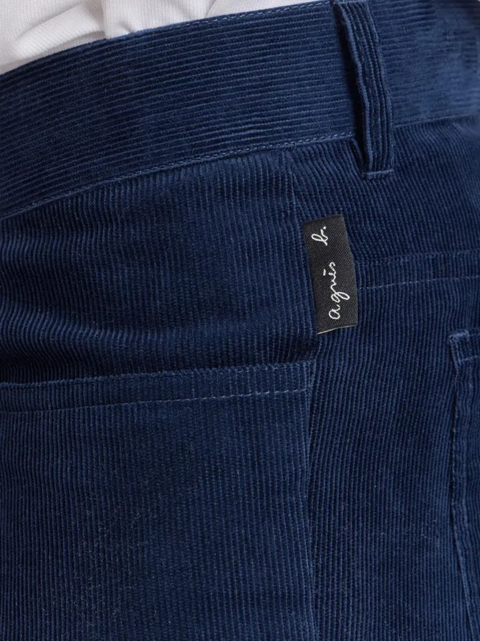 Agns B Suits Men Blue Cotton Velours Chris Jeans