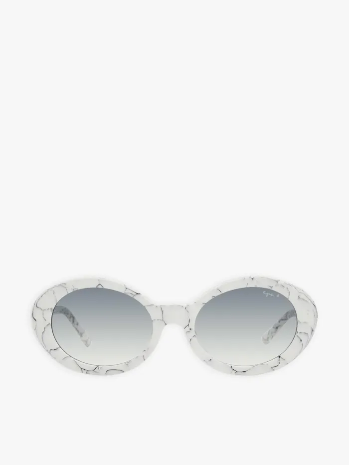 Agns B Sunglasses Women White Romy Marble Sunglasses