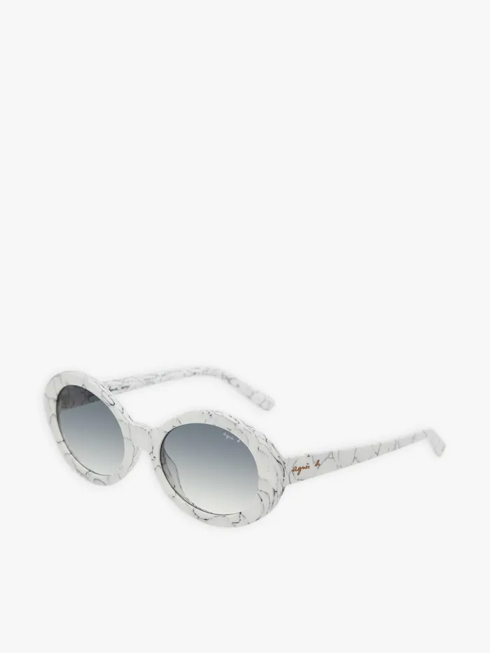Agns B Sunglasses Women White Romy Marble Sunglasses
